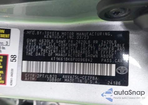 2023 Toyota Camry Xse Awd from USA, damaged, VIN 4T1K61BK6PU096842